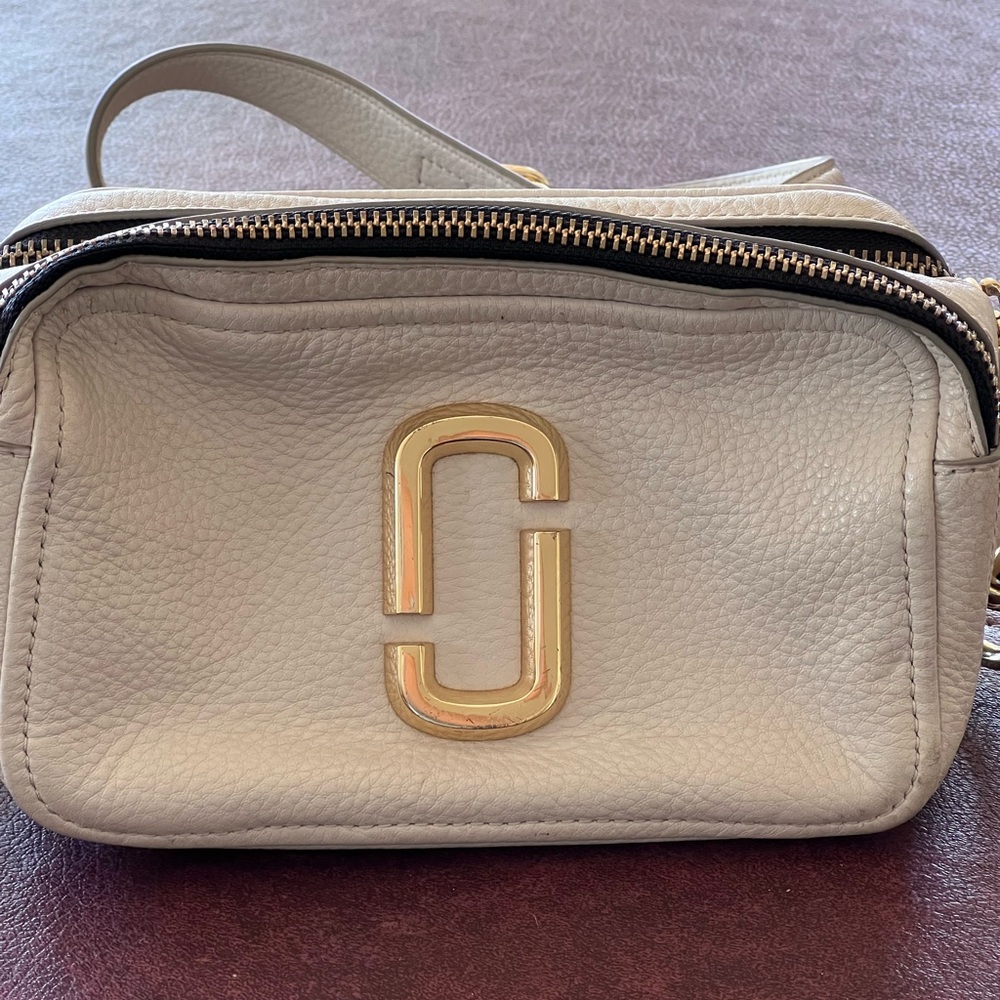 Marc Jacobs Cream Crossbody Bag with Gold Hardware